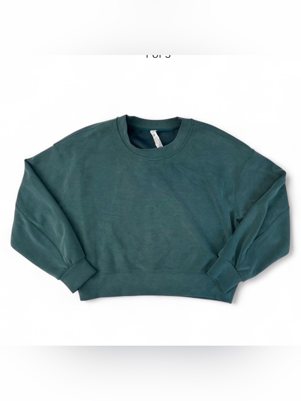 Lululemon Perfectly Oversized Cropped Crew Teal Softstreme
